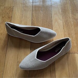 Cole Haan Cream, Textured Springfeel Stichlite Skimmer Ballet Flats